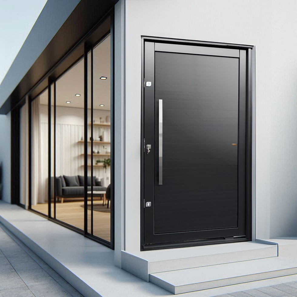 Miniatura: Porta Pivotante Alumínio Lambril C/Puxador Dir. Elite Preto 216X100 Brimak