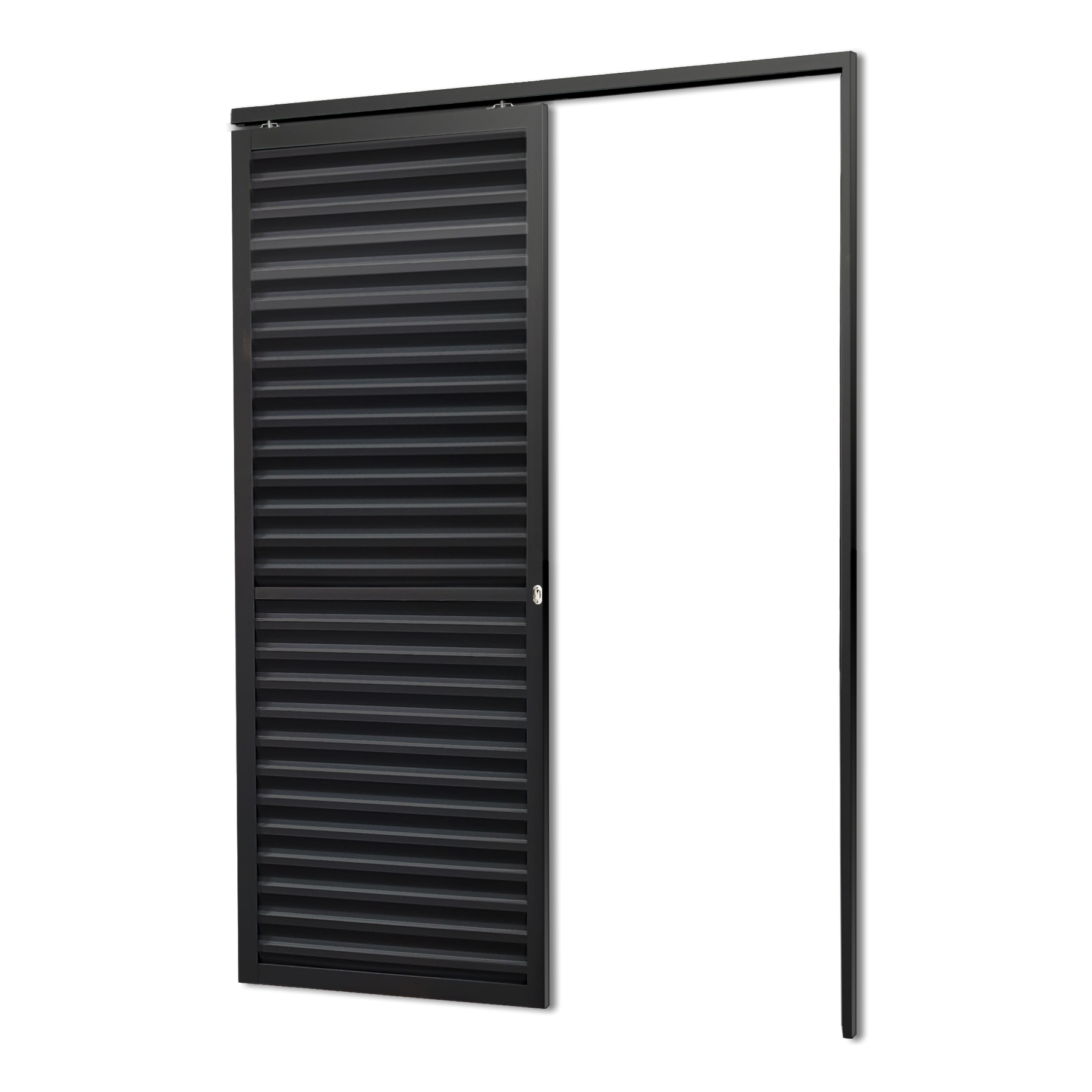 Porta de Correr Suspensa Veneziana Dir L.25 Preta 210X100 Brimak