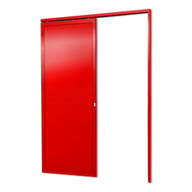 Porta de Correr Suspensa Lambril Dir L.25 Vermelha 210X90 Brimak