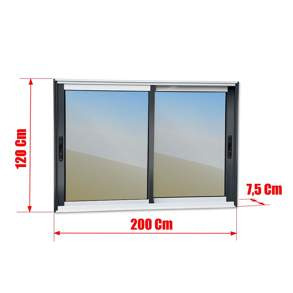 Miniatura: Janela Alumínio Elite 2 Folhas Moveis 120 X 200 V.Reflex Mix Preto Brimak