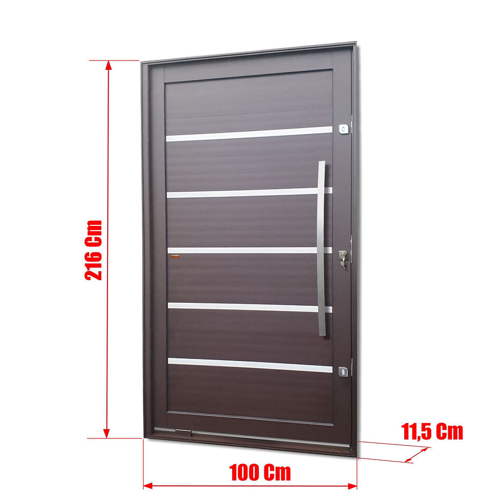 Miniatura: Porta Pivotante Alumínio Lamb.Premium C/Pux.D.Elite Marrom Corten 216X100 Brimak