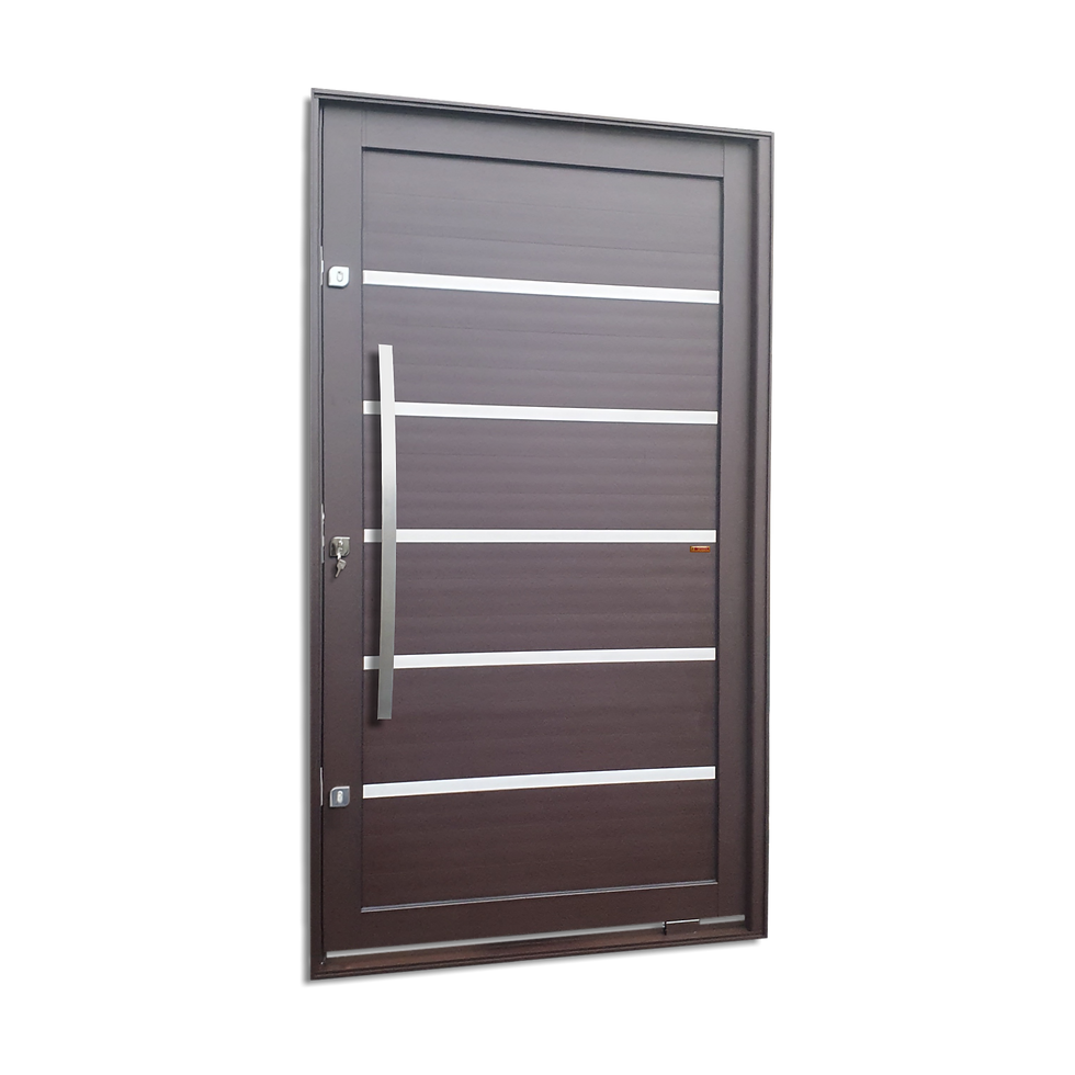 Porta Pivotante Alumínio Lamb.Premium C/Pux.E.Elite Marrom Corten 216X130 Brimak
