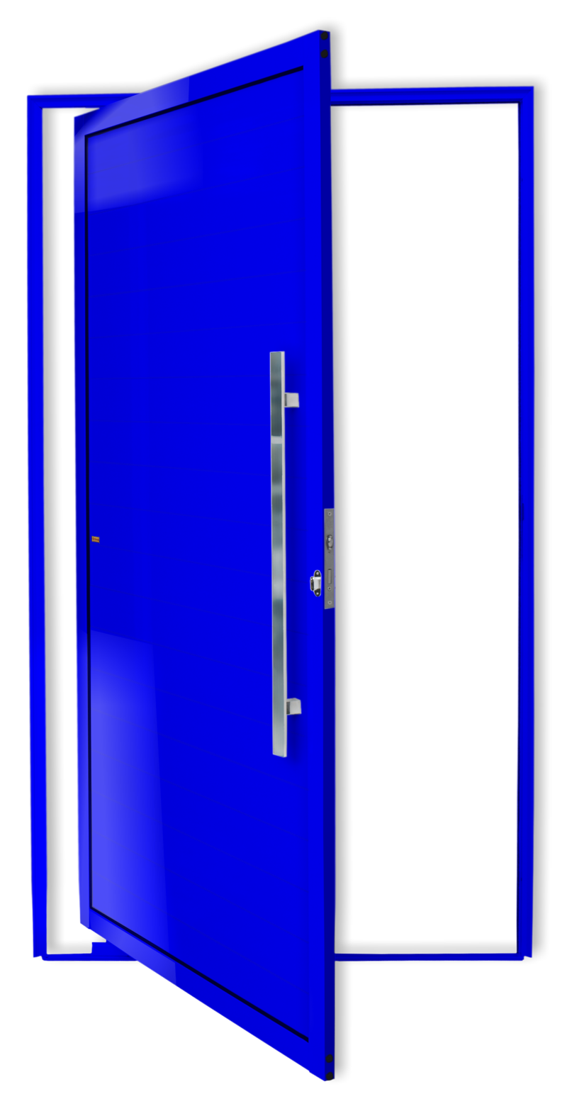Porta Pivotante Alumínio Lambril C/Puxador D.Azul 100 Brimak