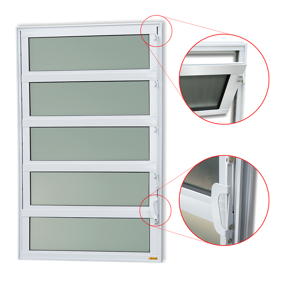 Miniatura: Basculante Alumínio 100 X 80 Elite V.Boreal Branco Brimak