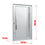 Miniatura: Porta Pivotante Alumínio Lambril Visione C/Pux.Esq. Elite Branco 240X120 Brimak