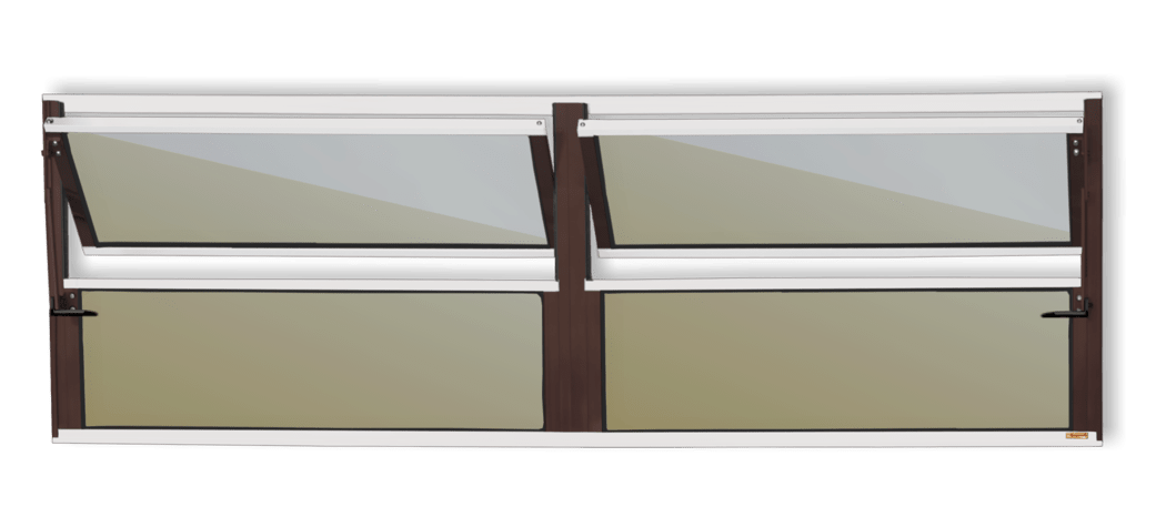 Basculante Alumínio 2 Seções 40 X 150 Plus V.Refl.Mix Corten Brimak