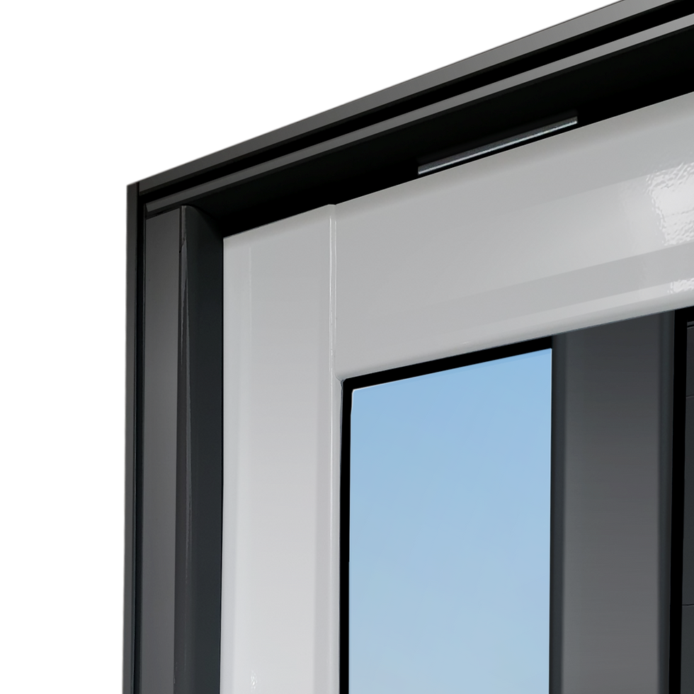 Miniatura: Porta Pivotante Alumínio Lambril Visione C/Pux.D.Elite Mix Preto 216X100 Brimak