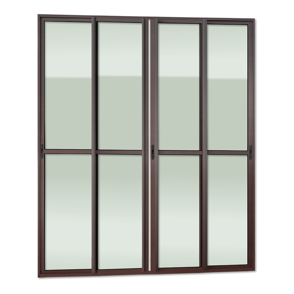 Porta Correr 4F.Móv.210 X 200 Elite C/Fecho Autom V.Liso Marrom Corten Brimak