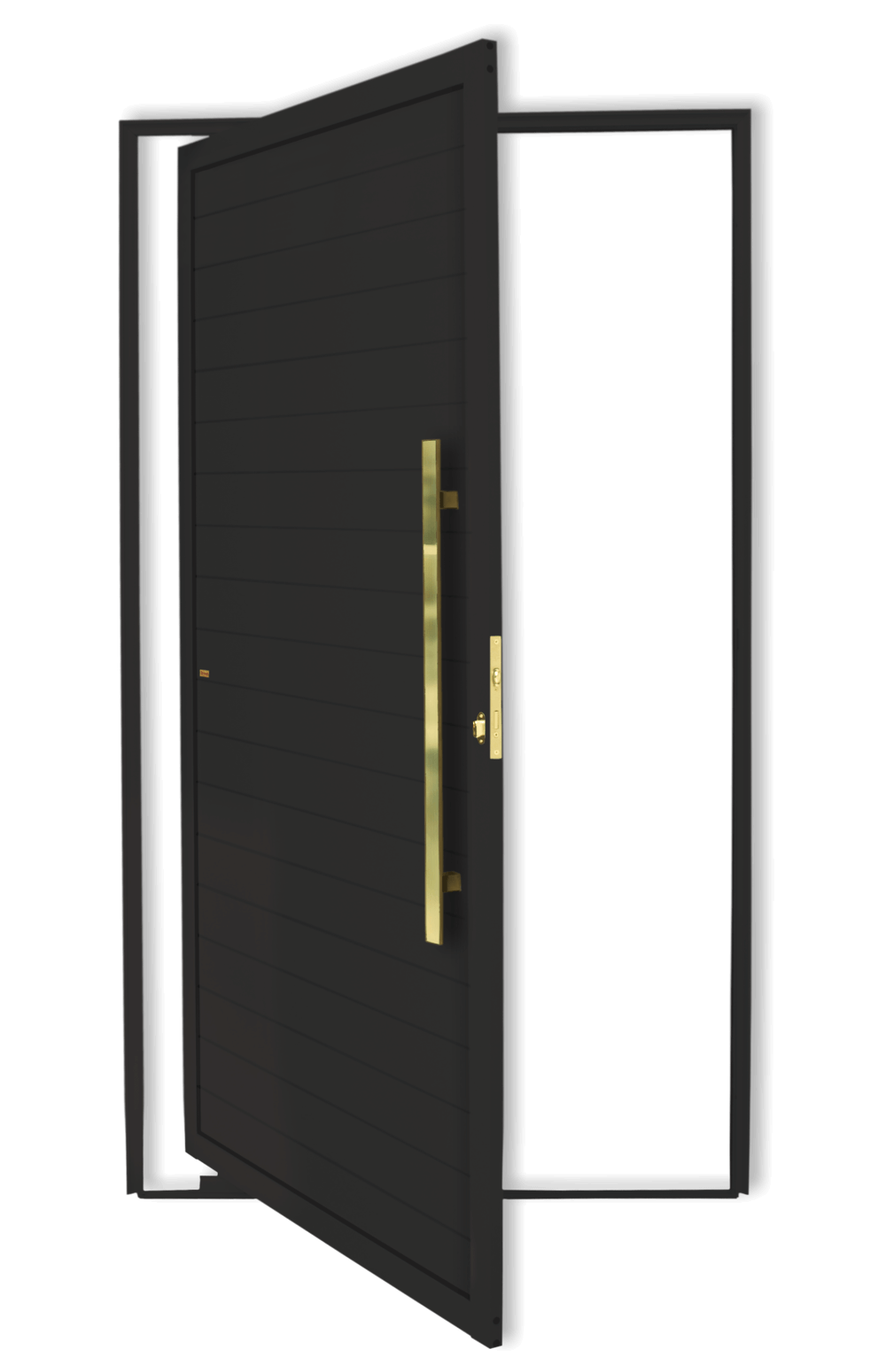 Porta Pivotante Lambril C/Puxador D. Super Preto Dourado 120 Brimak