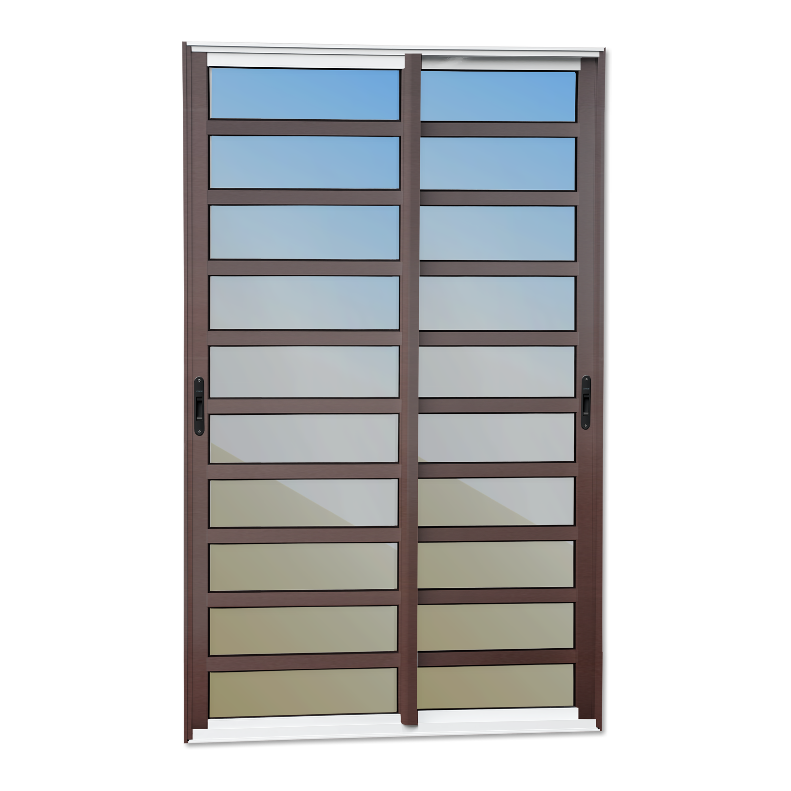 Porta Correr C/Trav.2F.Móv.210X200 Elite C/Fecho Autom V.Ref.Mix Corten Brimak