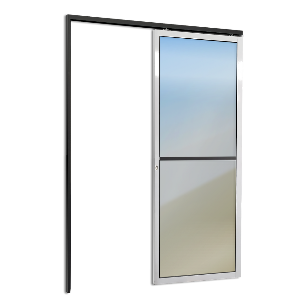 Porta de Correr Suspensa Vidrao Esq L.25 Mix Preta 210X80 Brimak