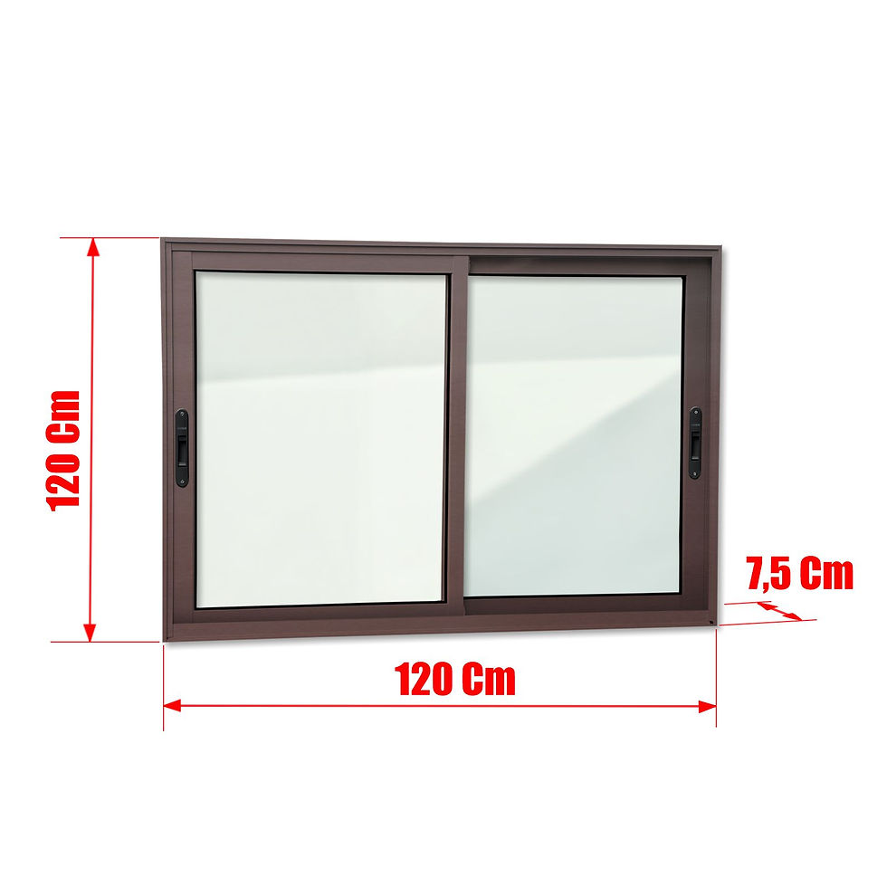 Miniatura: Janela Alumínio Elite 2 Folhas Moveis 120 X 120 V.Liso Marrom Corten Brimak