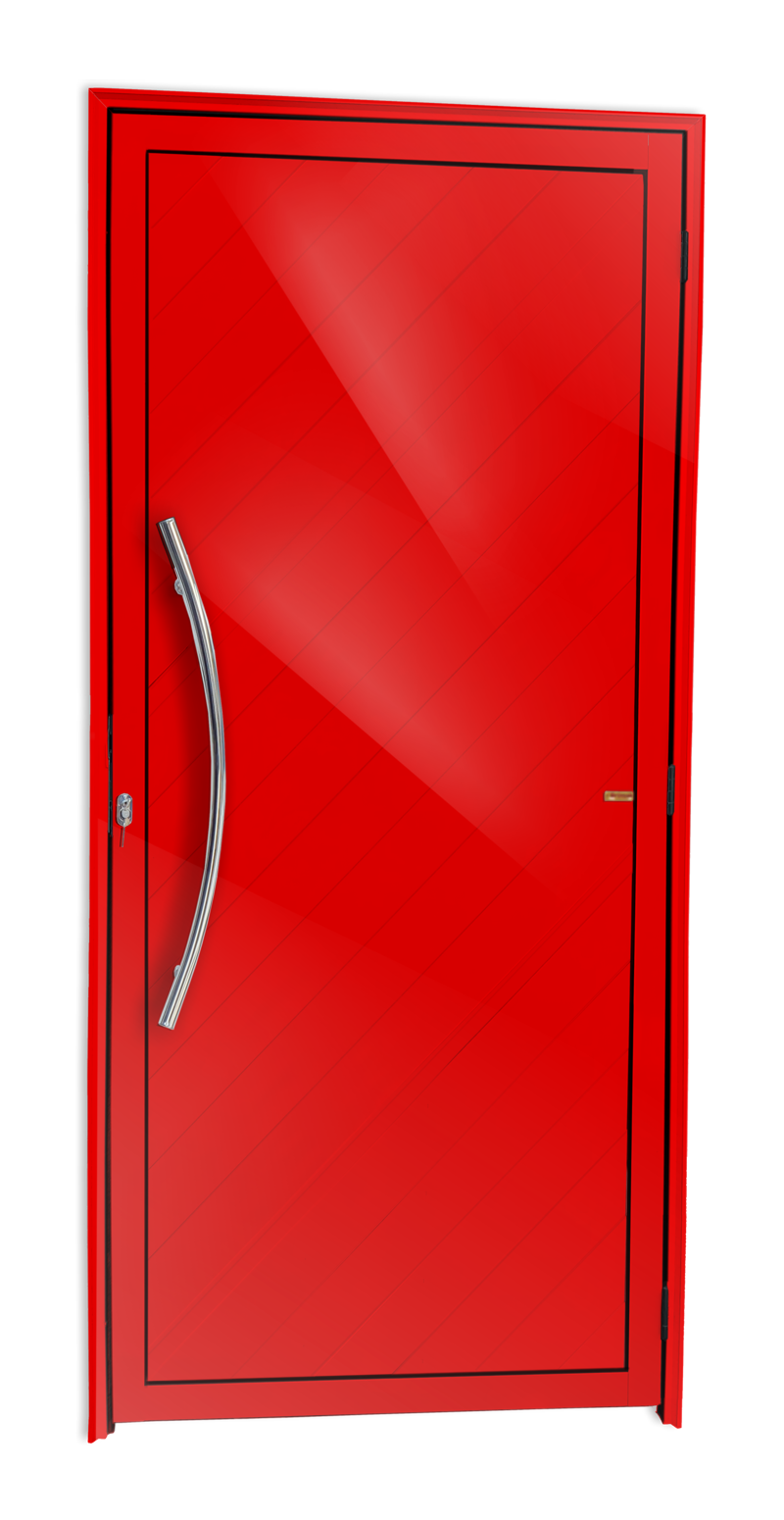 Porta Alumínio Lambril Savana C/Puxador E.Vermelho 100 Brimak