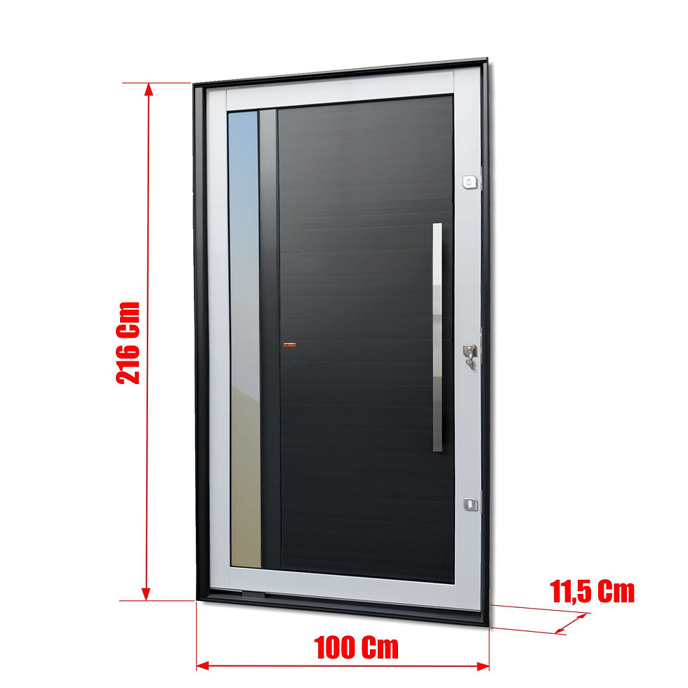 Miniatura: Porta Pivotante Alumínio Lambril Visione C/Pux.D.Elite Mix Preto 216X100 Brimak