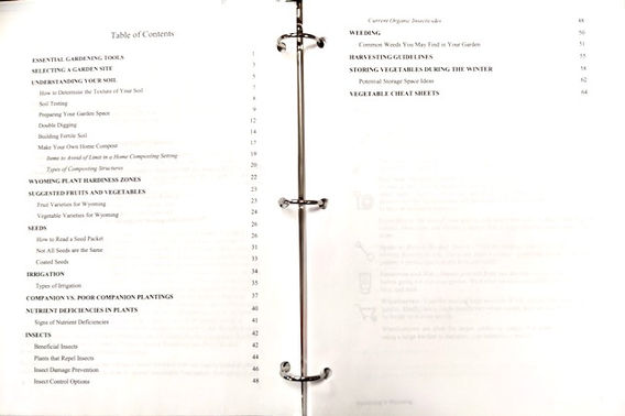 Table of Contents of Gardening Guide