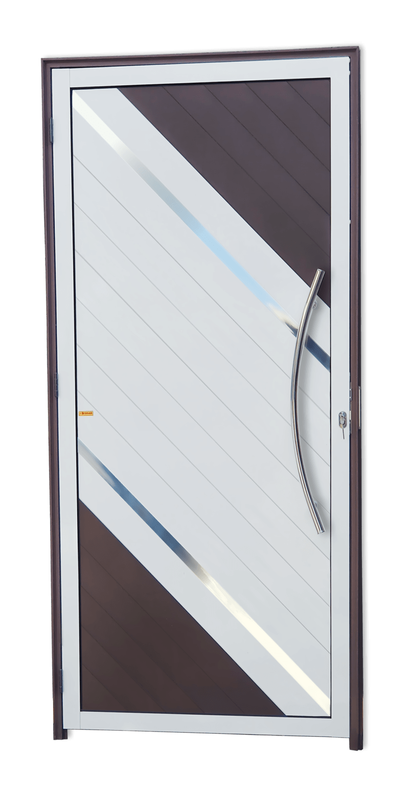 Porta Alumínio Lambril Duna C/Puxador D.Mix Corten 100 Brimak