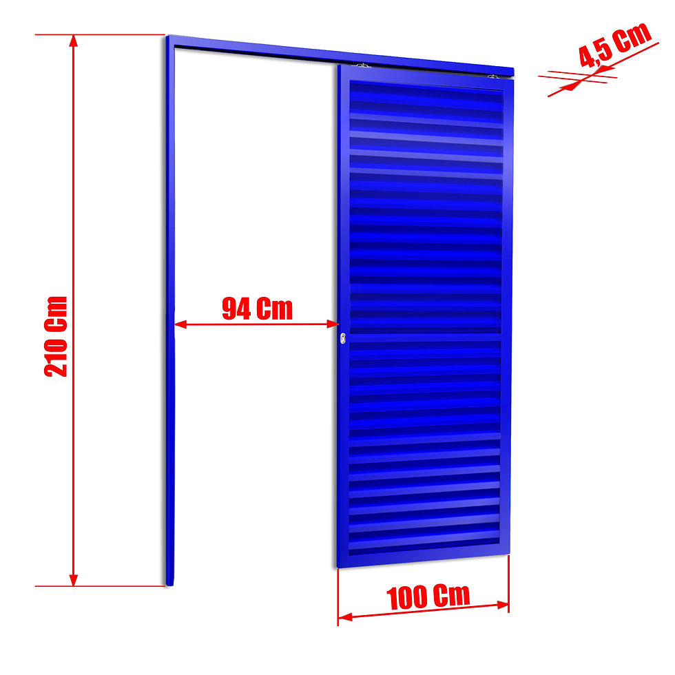 Miniatura: Porta de Correr Suspensa Veneziana Esq L.25 Azul 210X100 Brimak