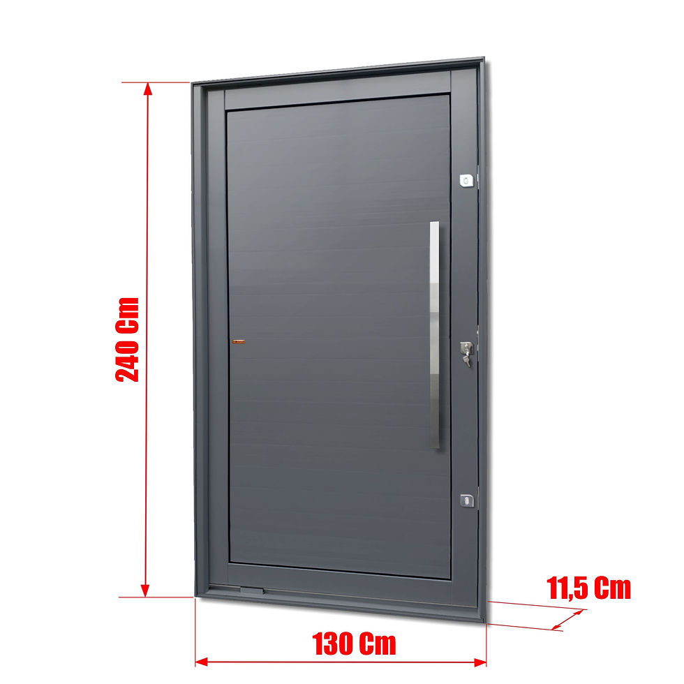 Miniatura: Porta Pivotante Alumínio Lambril C/Puxador Dir. Elite Cinza 240X130 Brimak