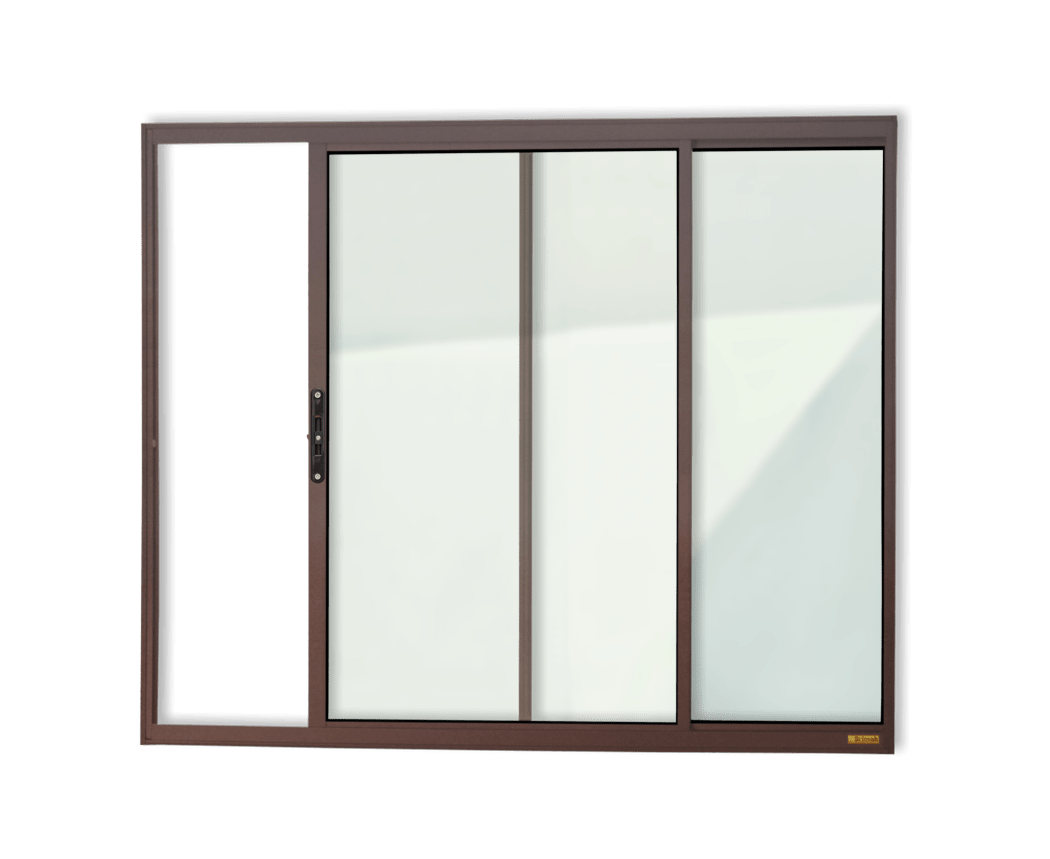 Janela Alumínio Confort 2F.100 X 120 V.Liso Marrom Corten Brimak