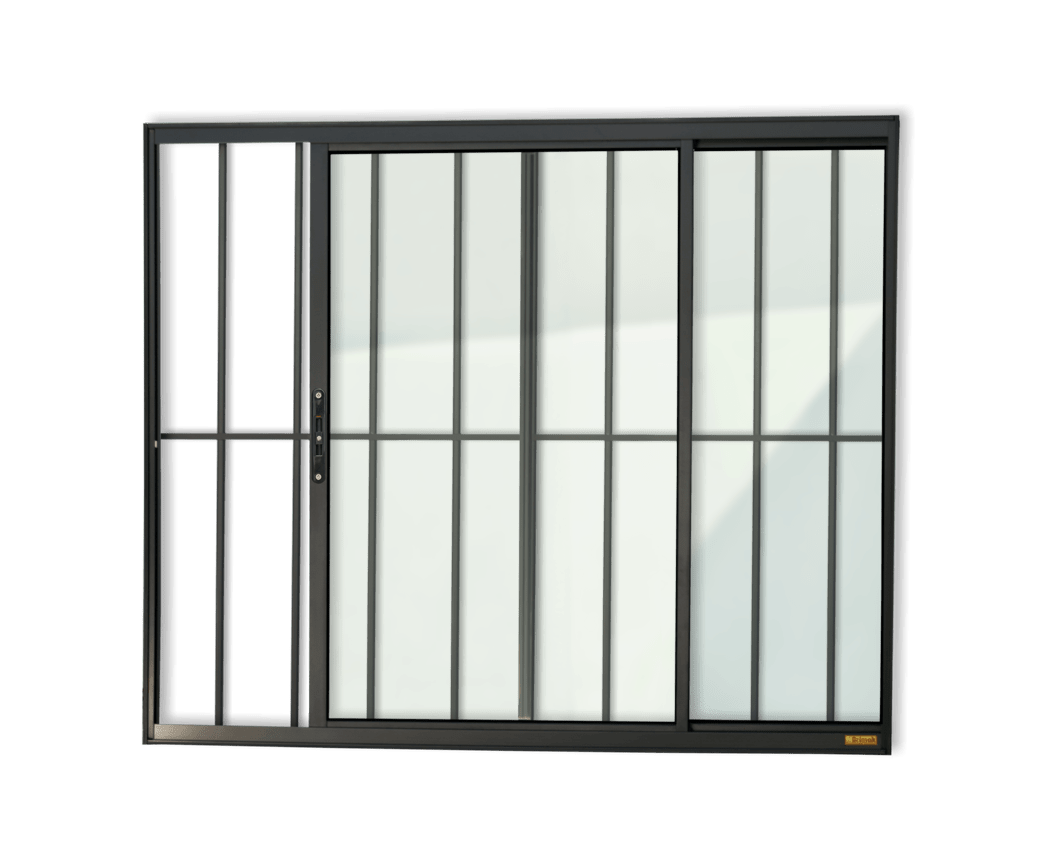 Janela Alumínio Confort 2F.C/Grade 80 X 100 V.Liso Preto Brimak