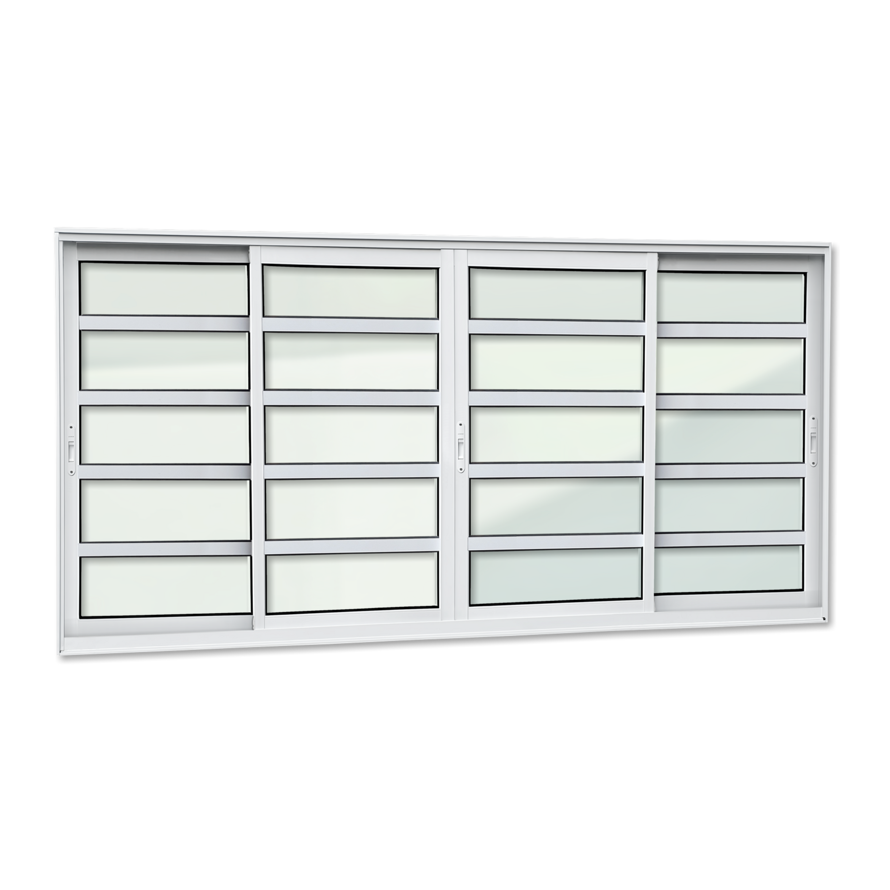 Janela Alumínio Elite C/Travessas 4 Folhas Moveis 120 X 240 V.Liso Branco Brimak