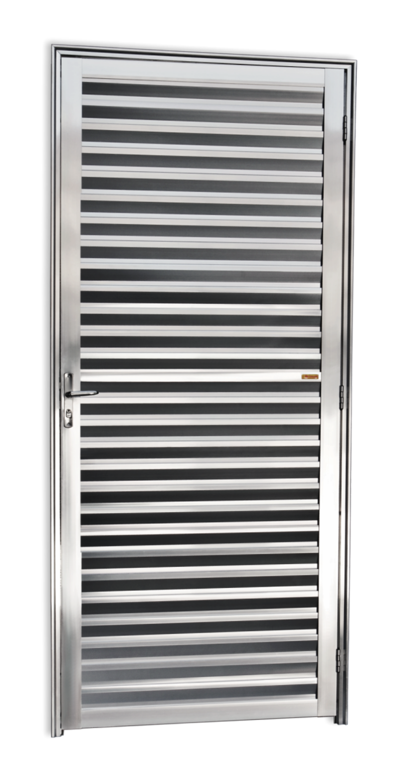 Porta Veneziana Alumínio 86 Esq Anod.Brilhante Brimak