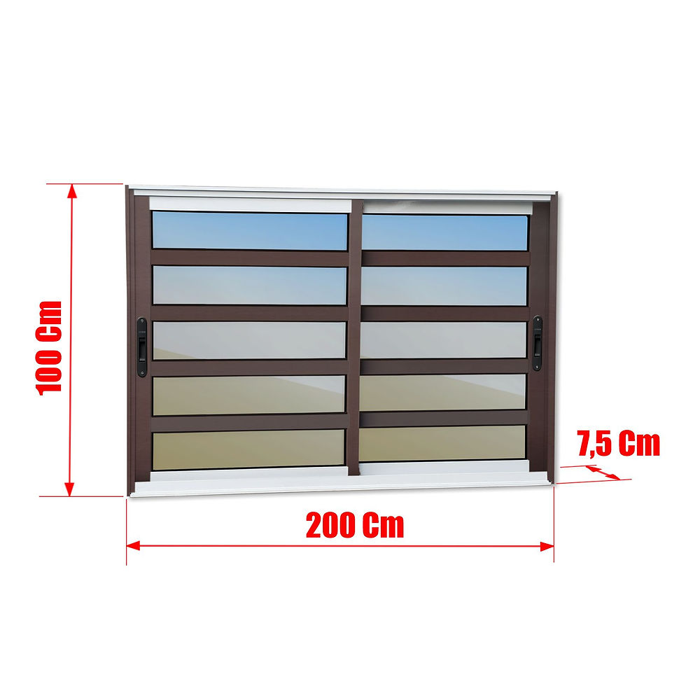 Miniatura: Janela Alumínio Elite C/Travessas 2F.Moveis 100 X 200 V.Reflex Mix Corten Brimak