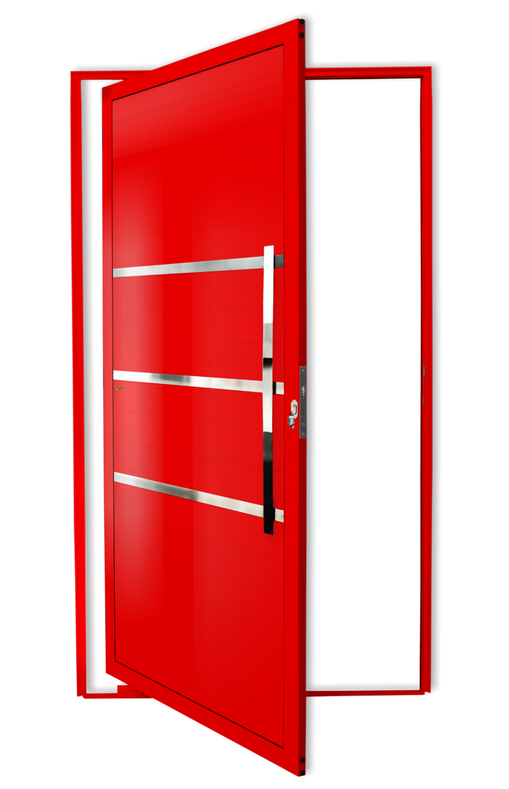 Porta Pivotante Alumínio Lambril Evolution C/Puxador D.Vermelho 120 Brimak
