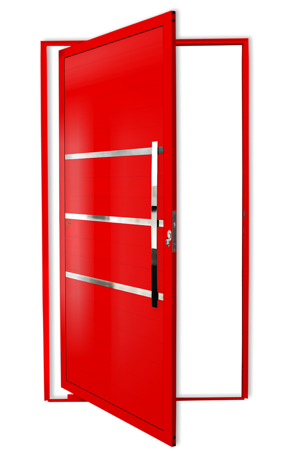 Miniatura: Porta Pivotante Alumínio Lambril Evolution C/Puxador D.Vermelho 120 Brimak