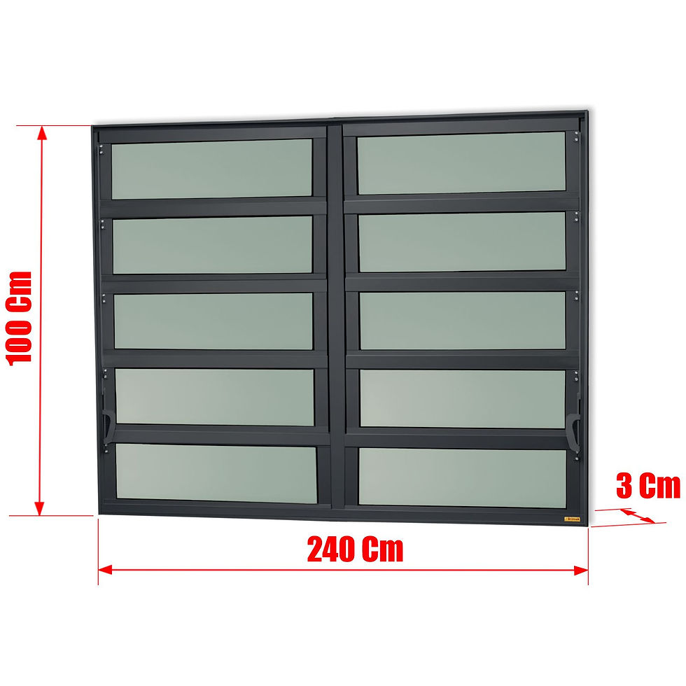 Miniatura: Basculante Alumínio 2 Seções100 X 240 Elite V.Boreal Preto Brimak