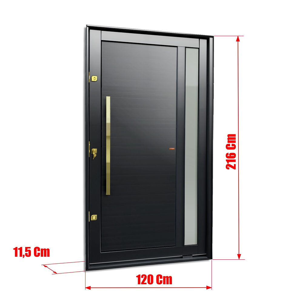 Miniatura: Porta Pivotante Alumínio Lambril Visione C/Pux.E.Elite Preto Gold 216X120 Brimak
