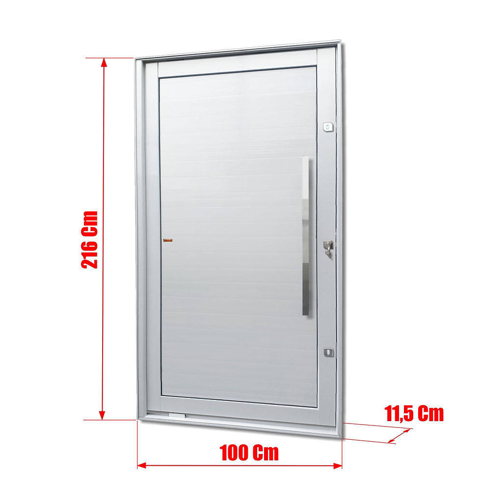 Miniatura: Porta Pivotante Alumínio Lambril C/Puxador Dir. Elite Branco 216X100 Brimak