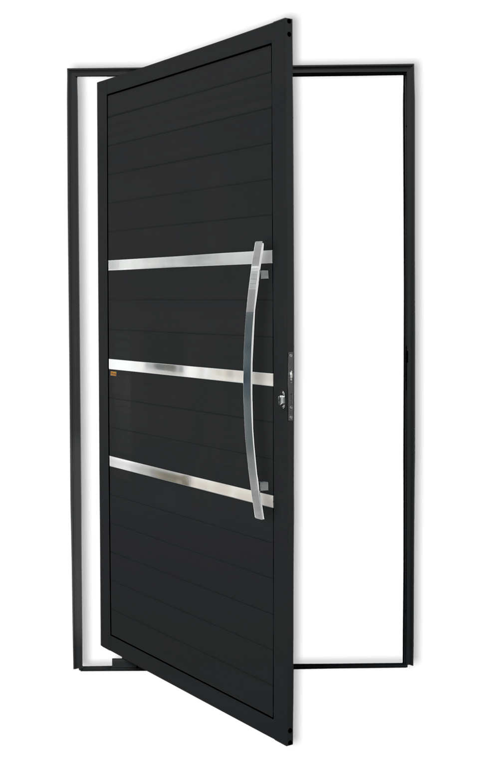 Porta Pivotante Alumínio Lambril Evolution C/Puxador D.Preto 120 Brimak