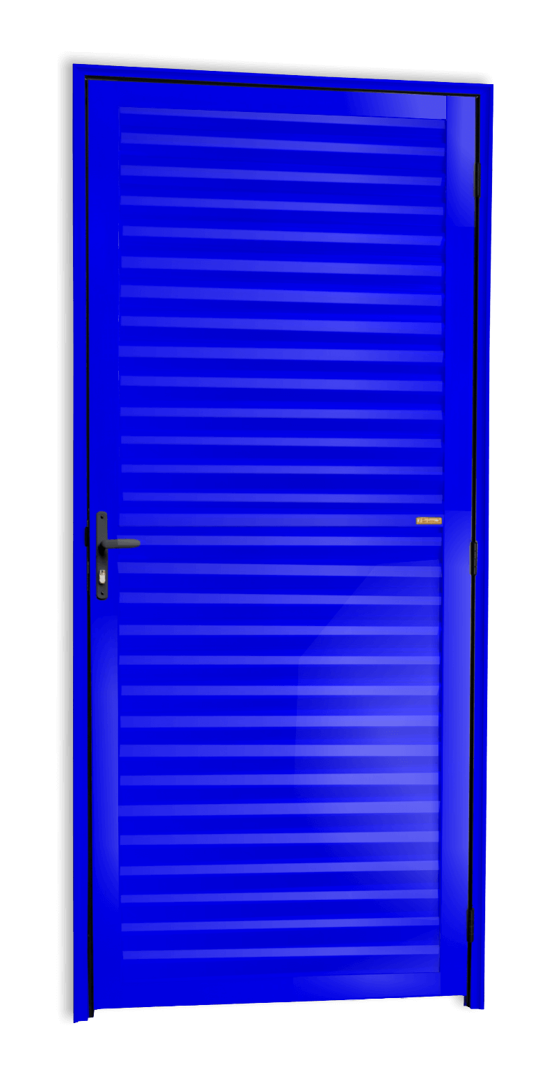 Porta Veneziana Alumínio 86 Esq. Azul Brimak