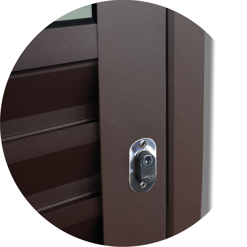 Miniatura: Porta Correr Susp.Meia Venez. Meia Vidro Esq L.25 Marrom Corten 210X100 Brimak