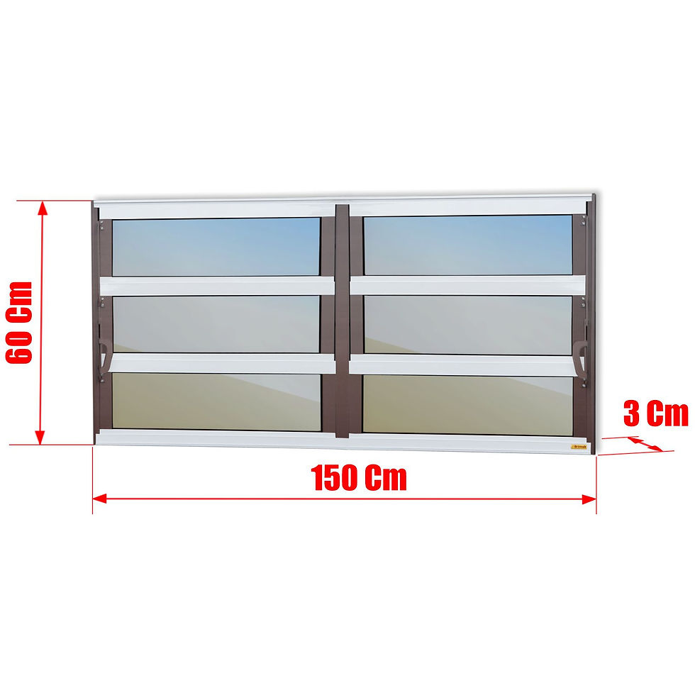 Miniatura: Basculante Alumínio 2 Seções 60 X 150 Elite V.Refl.Mix Corten Brimak