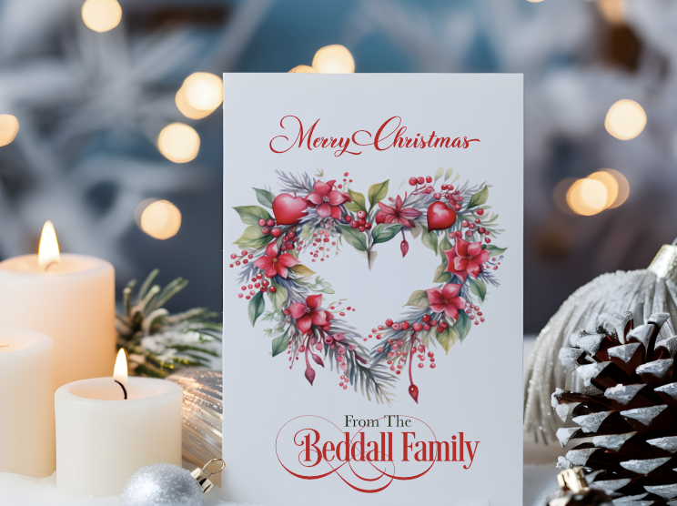 Thumbnail: Christmas Heart Wreaths Card