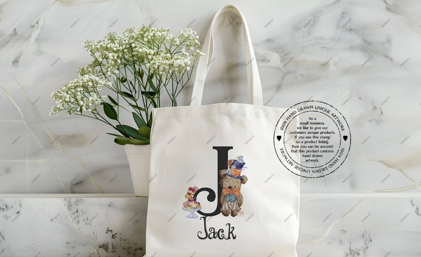 Thumbnail: Alice Themed Cute Bear  Tote Bag