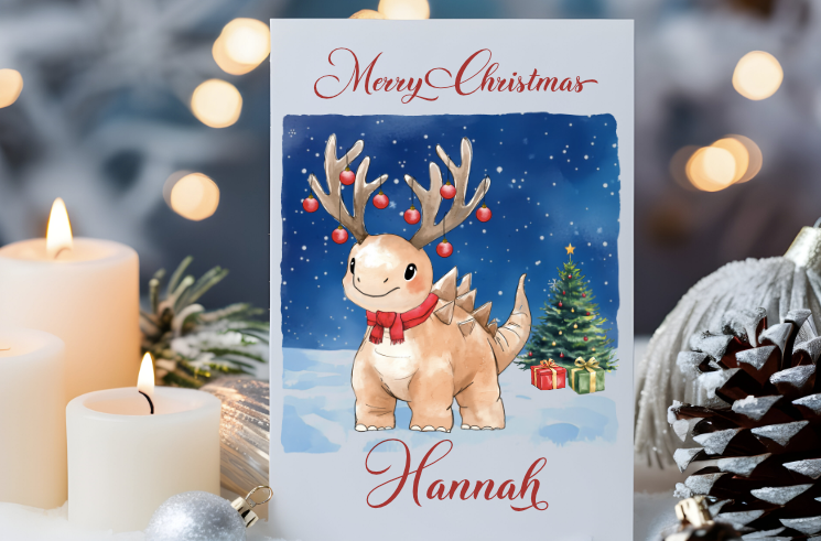 Thumbnail: Dinosaur Christmas Card