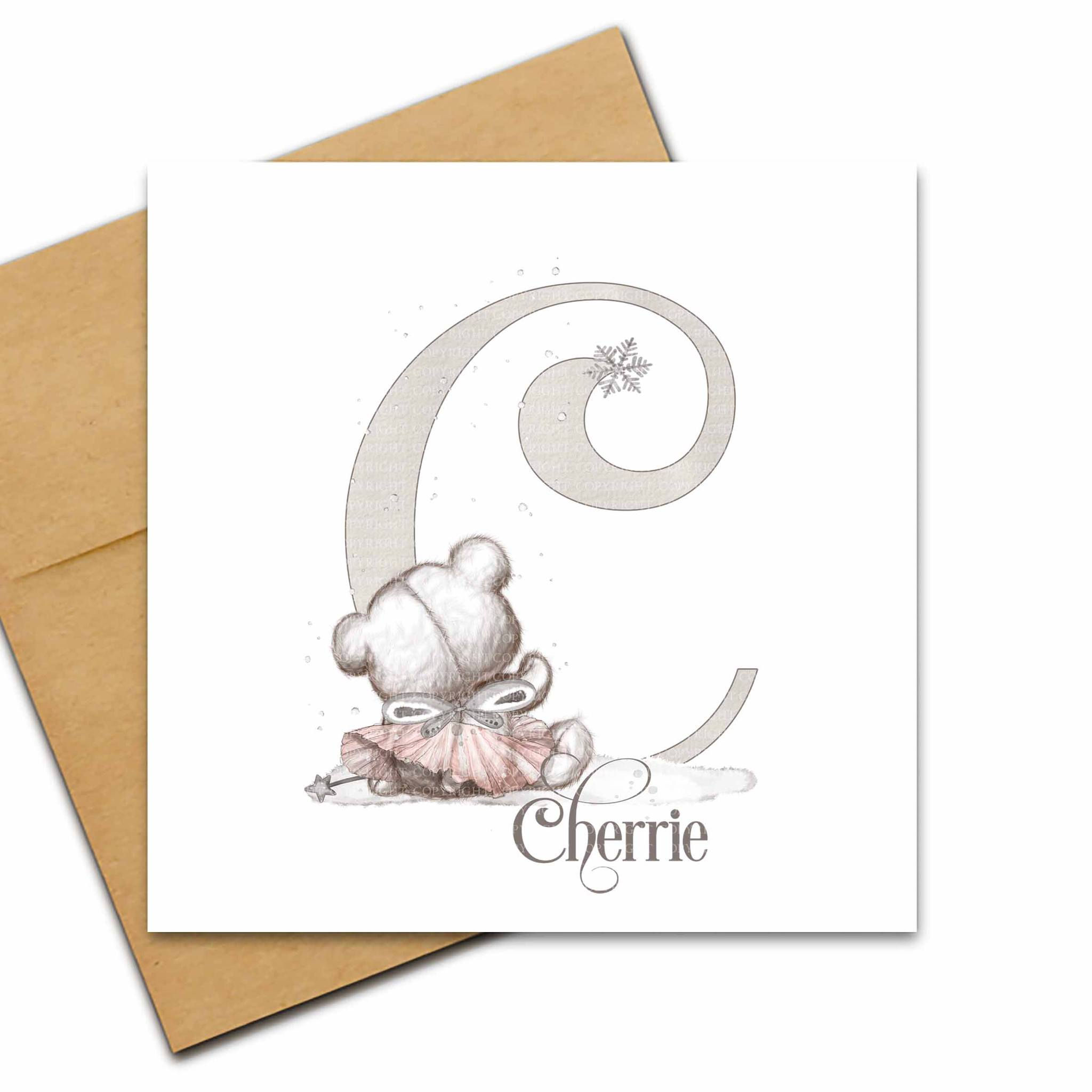 Bear Tutu Christmas Card