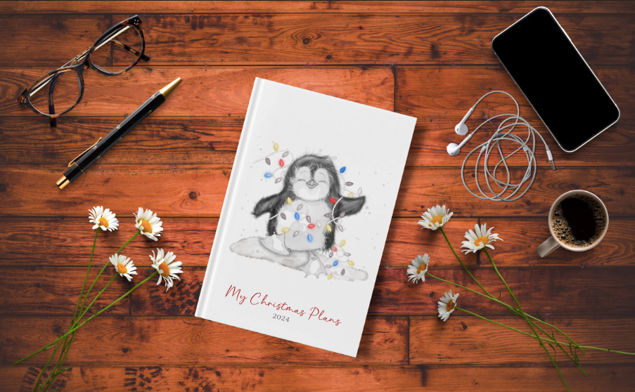 Thumbnail: Penguin Christmas Lights Notebook