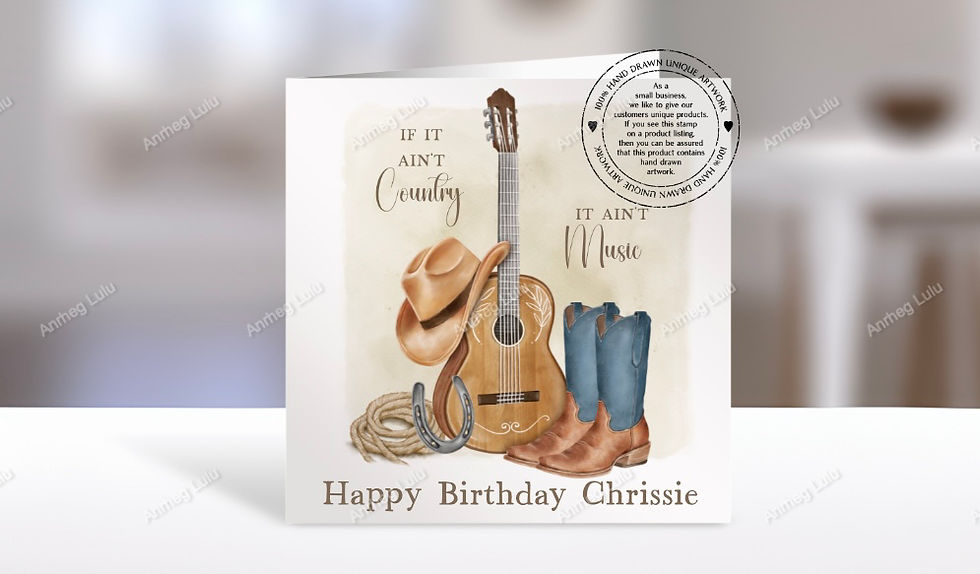 Thumbnail:  Cowboy Boots Country Music Card