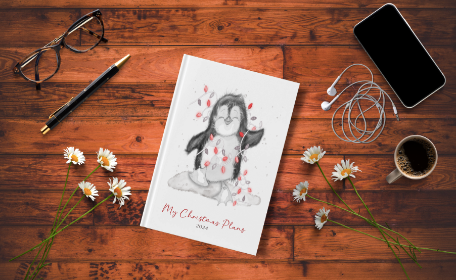 Thumbnail: Penguin Christmas Lights Notebook