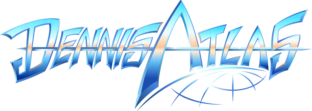 The wide version of Dennis Atlas' logo, for website, album covers and festival posters.