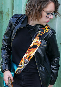 Golden Dragon Guitar Strap_Sabrina Lau_ Model Alina Faust.JPG