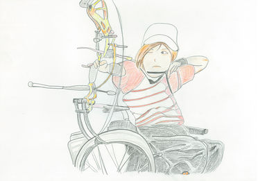 車いすのアーチェリー