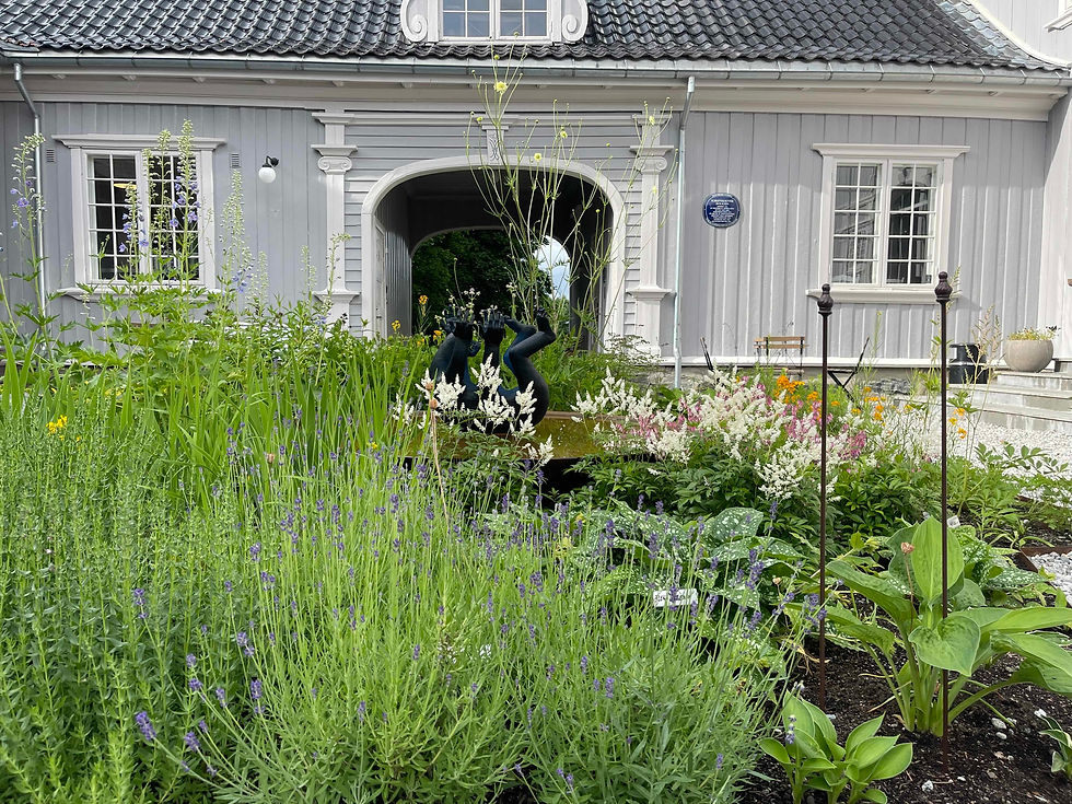 Historisk bed-blomster-sydfra