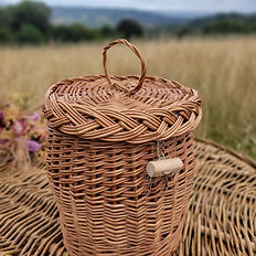 Handwoven willow urn