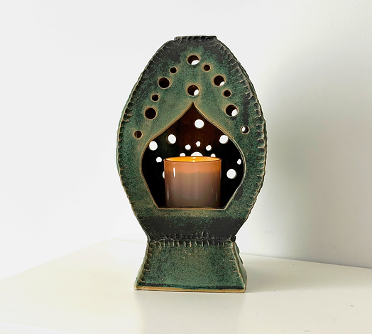 Roz Perugino Forest Ember Lantern Stoneware Ceramics 180 x 300mm $365.png