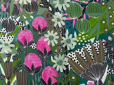 Floral Fragments 2025 Acrylic on canvas 76 × 76 cm canvas 79 × 79 cm framed $1890.jpeg